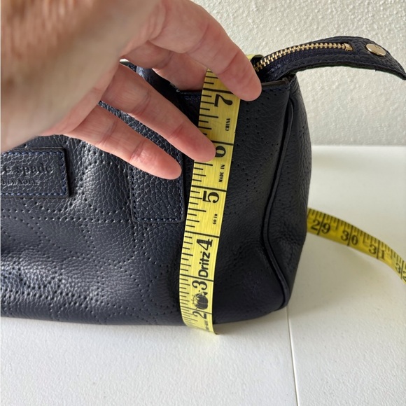 Kate Spade Perforated Navy Blue Leather Rectangle Green Lining Teacher Office - Picture 14 of 15